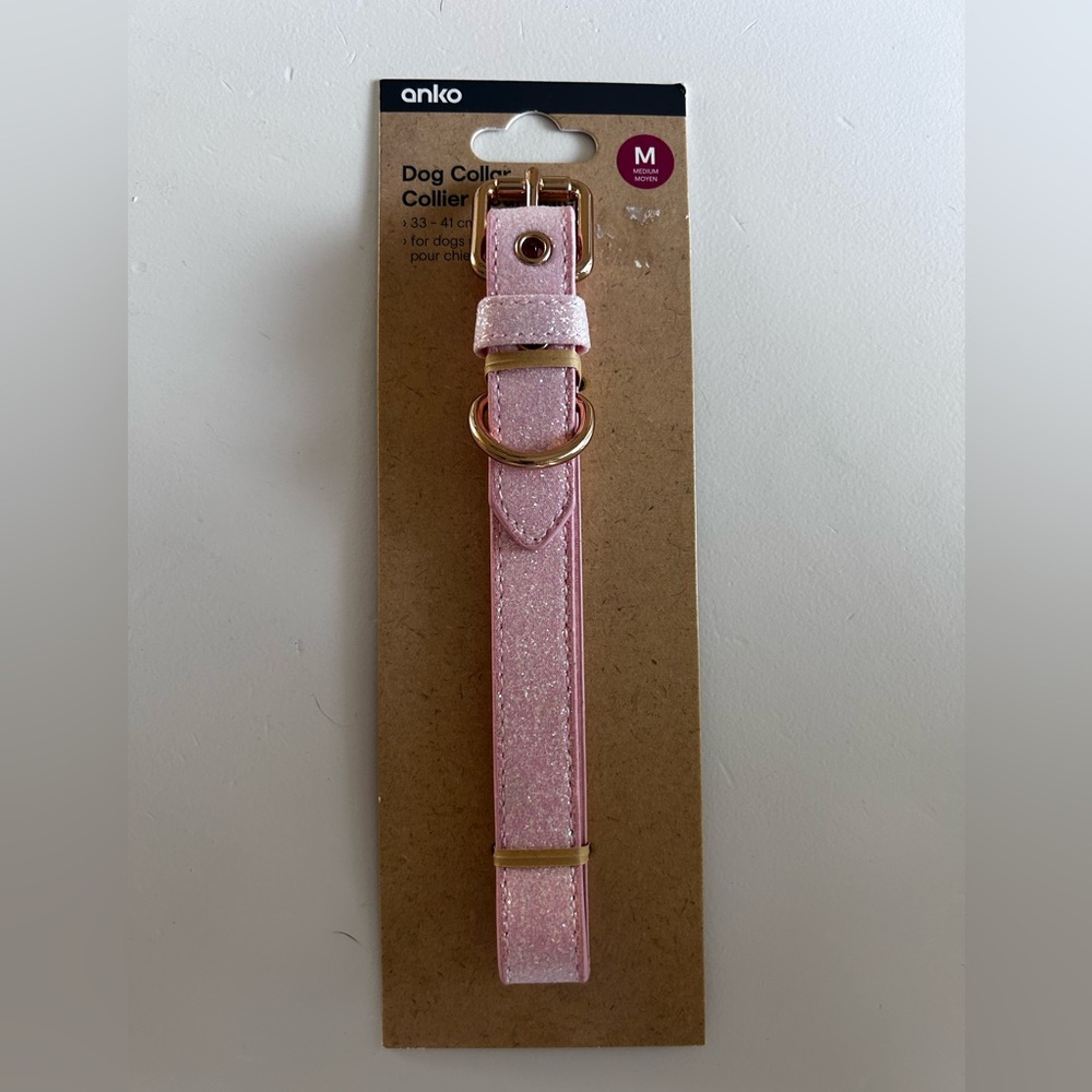 Pink sparkle dog collar